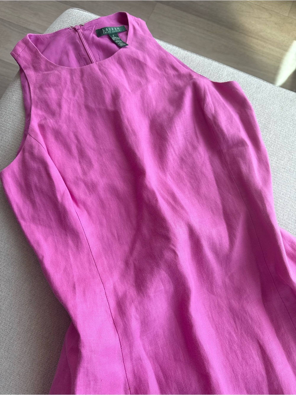 Lauren Ralph Lauren Bright Pink Linen Dress - Picture 6 of 13